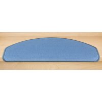 Stufenmatten DAS TEPPICHWERK Uni Taubenblau 10 Stück Halbrund
