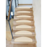 Stufenmatten DAS TEPPICHWERK Durango Halbrund Hellbeige 24 Stück
