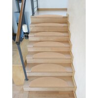 Stufenmatten DAS TEPPICHWERK Uni Halbrund Sparset Hellbraun 24 Stück