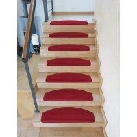 Stufenmatten DAS TEPPICHWERK Uni Halbrund Sparset Bordeaux 28 Stück