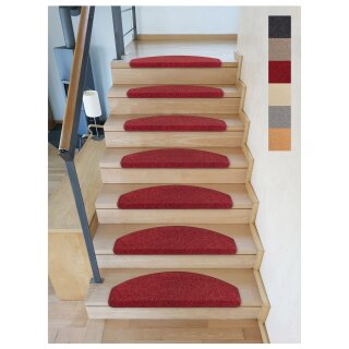 Stufenmatten DAS TEPPICHWERK Toscana Halbrund SparSet Bordeaux 14 Stück