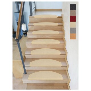 Stufenmatten DAS TEPPICHWERK Toscana Halbrund SparSet Beige 26 Stück