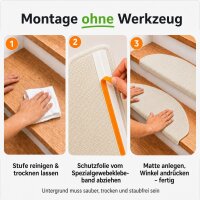 Stufenmatten Ariston Halbrund 65x24cm Trittfläche Beige 26 Stück