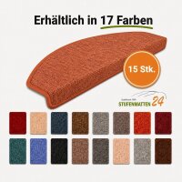 Stufenmatten Ariston Halbrund 65x24cm Trittfläche Terra 14 Stück
