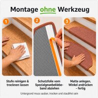 Stufenmatten Ariston Halbrund 65x24cm Trittfläche Terra 26 Stück