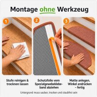 Stufenmatten Ariston Halbrund 65x24cm Trittfläche Terra 28 Stück