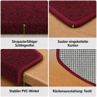 Stufenmatten Ariston Halbrund 65x24cm Trittfläche Weinrot 12 Stück