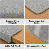 Stufenmatten Ariston Halbrund 65x24cm Trittfläche Hellgrau 16 Stück
