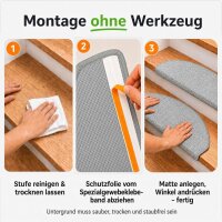 Stufenmatten Ariston Halbrund 65x24cm Trittfläche Hellgrau 26 Stück