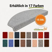 Stufenmatten Ariston Halbrund 65x24cm Trittfläche Hellgrau 26 Stück