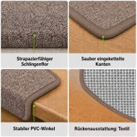 Stufenmatten Ariston Halbrund 65x24cm Trittfläche Braun 20 Stück