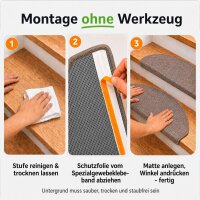 Stufenmatten Ariston Halbrund 65x24cm Trittfläche Braun 28 Stück