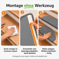 Stufenmatten Ariston Halbrund 65x24cm Trittfläche Dunkelgrau 16 Stück