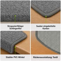 Stufenmatten Ariston Halbrund 65x24cm Trittfläche Dunkelgrau 26 Stück