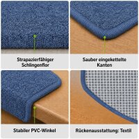 Stufenmatten Ariston Halbrund 65x24cm Trittfläche Blau 26 Stück