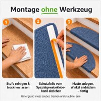 Stufenmatten Ariston Halbrund 65x24cm Trittfläche Blau 28 Stück