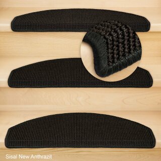 Stufenmatten Sisal New Halbrund Anthrazit 30 Stück