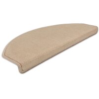 Stufenmatten DAS TEPPICHWERK Uni Hellbraun 28 Stück Halbrund