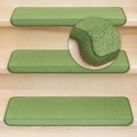 Stufenmatten DAS TEPPICHWERK Uni Einzeln und Sparsets Halbrund & Rechteckig Olivegrün