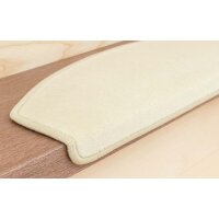 Stufenmatten DAS TEPPICHWERK Uni Hellbeige 12 Stück Halbrund