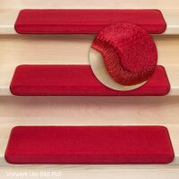 Stufenmatten DAS TEPPICHWERK Uni Einzeln und Sparsets Halbrund & Rechteckig Rot
