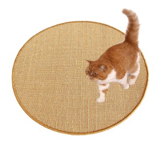 Sisal Katzen Kratzmatte I Kratzteppich aus 100% Sisal I 100 cm rund