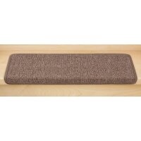 Stufenmatten Ariston Hellbraun Rechteckig 15er Set + Teppichläufer 66 x175cm (BxL)